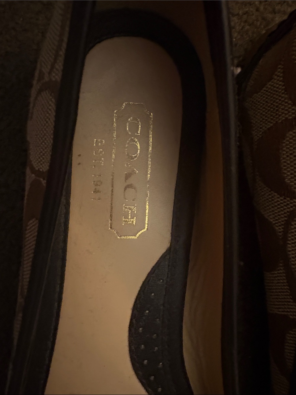 Coach Tan Brown Signature Bow Ballet Flats - Picture 5 of 5